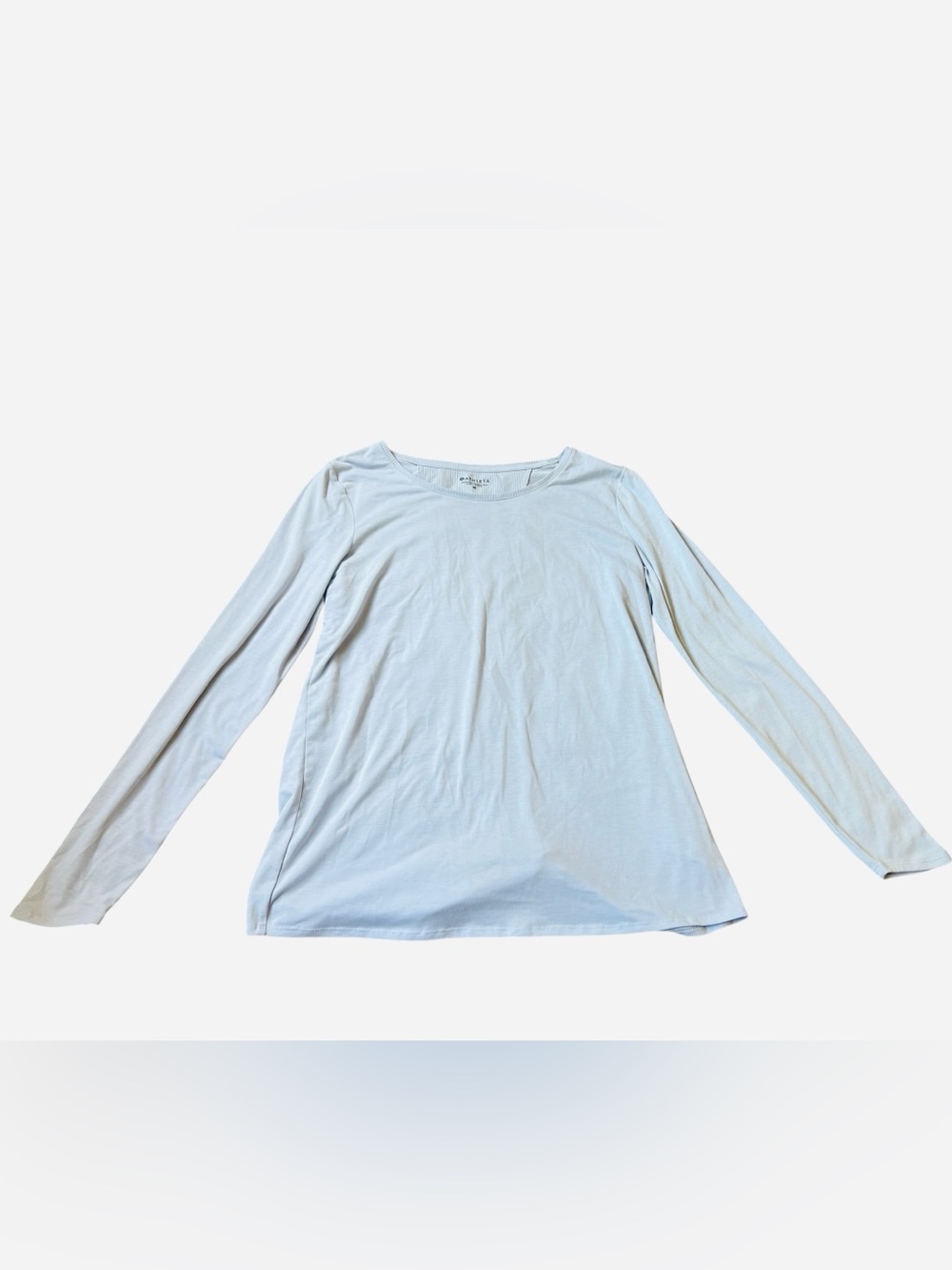 Athleta Light Blue Long-Sleeve Scoop Neck Top